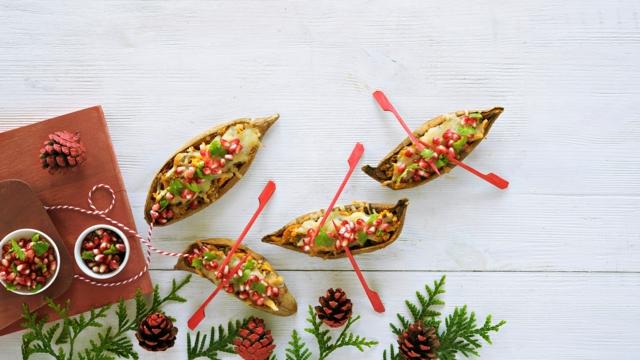 Jouluiset täytetyt bataatit