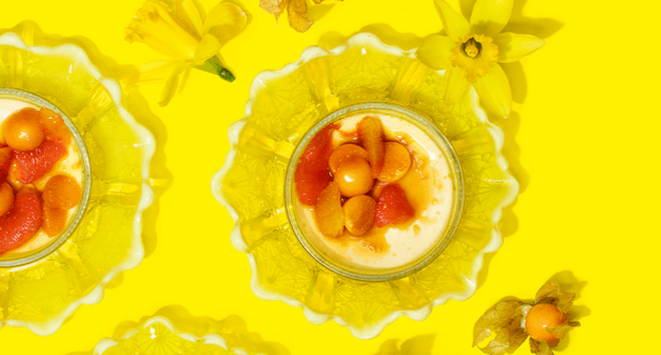 Crème brûlée ja kanelinen sitrussalaatti