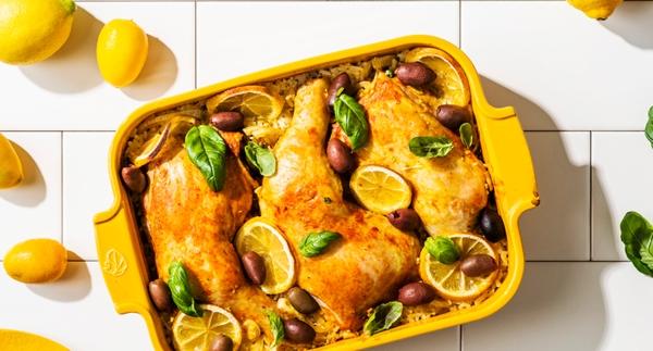 Sitruuna-oliivikanaa riisipedillä